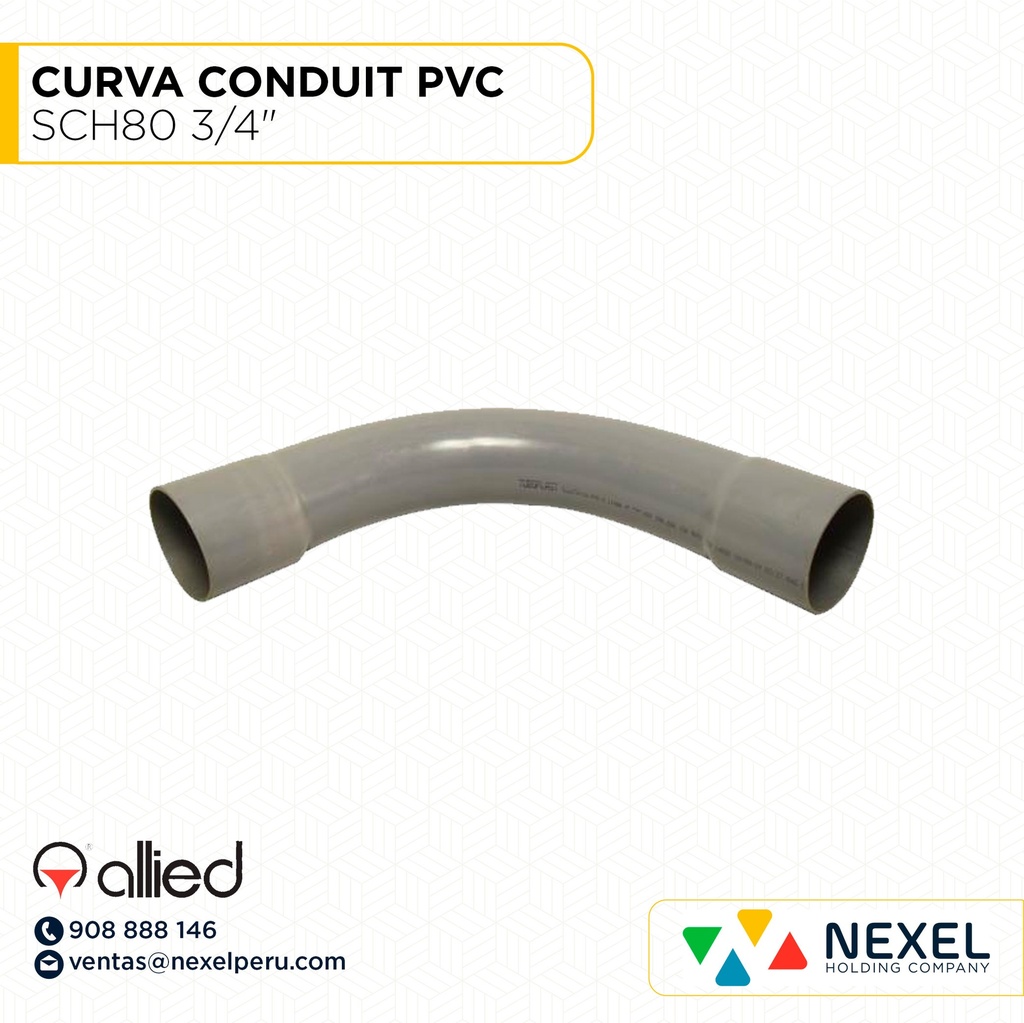 CURVA CONDUIT PVC SCH80 3/4" ALLIED