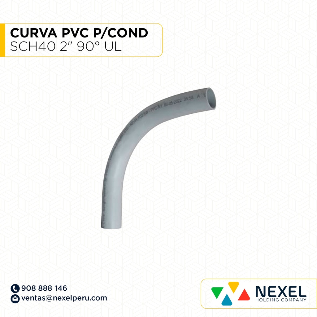 CURVA PVC P/COND SCH40 2" 90° UL