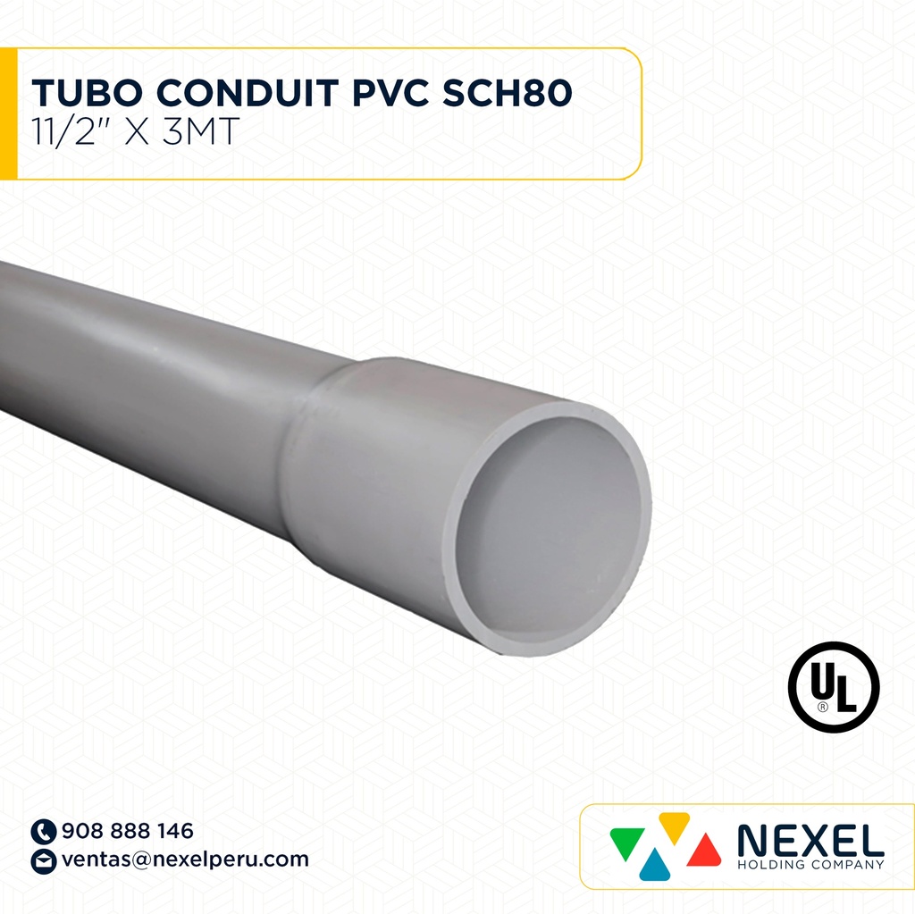 TUBO CONDUIT PVC SCH80 11/2" X 3MT