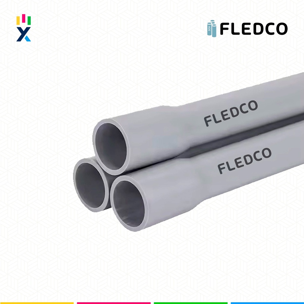 TUBO CONDUIT PVC SCH40 2" 3.05M UL651 UV PROT. CC 3216 FLEDCO