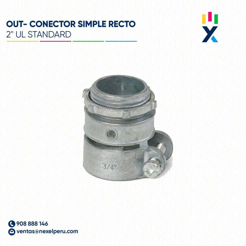 OUT- CONECTOR SIMPLE RECTO 2" UL STANDARD