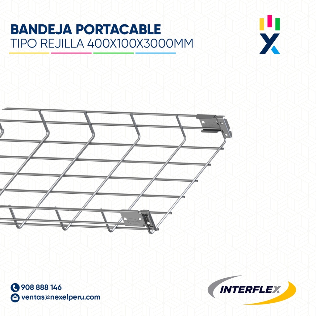BANDEJA PORTACABLE TIPO REJILLA 400X100X3000MM R1040Z3 INTERFLEX