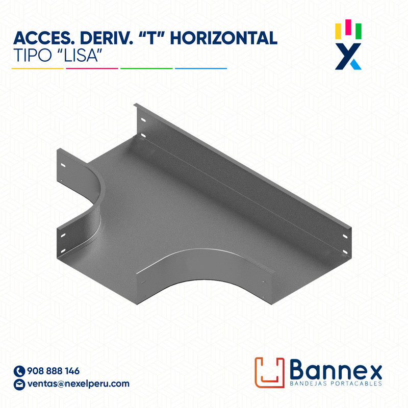 ACCES. DERIV. "T" HORIZONTAL  TIPO "LISA" 200x60MM 1.2MM C/TAPA INC. UNION BANNEX