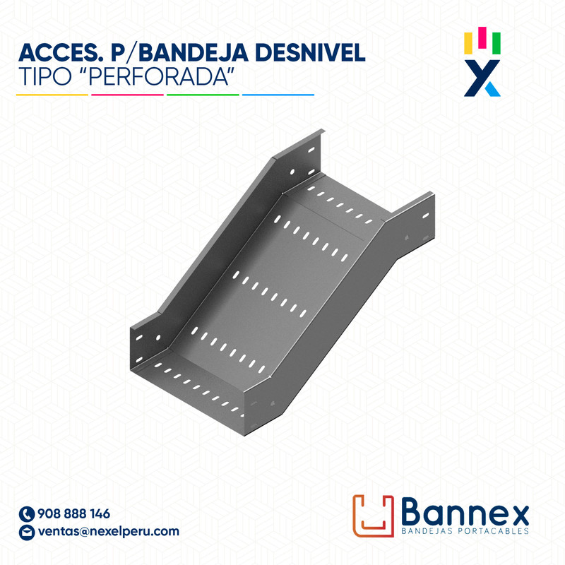 ACCES. "DESNIVEL"  TIPO "PERFORADA" 500x60MM 1.5MM C/TAPA INC. UNION BANNEX