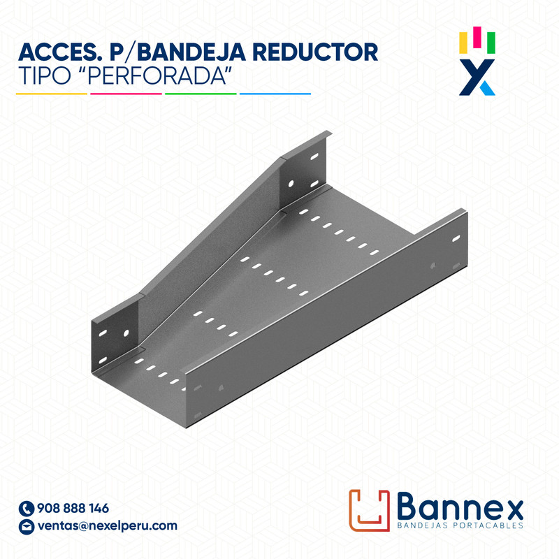ACCES. "REDUCTOR"  TIPO "PERFORADA" 300x60MM 1.2MM C/TAPA INC. UNION BANNEX