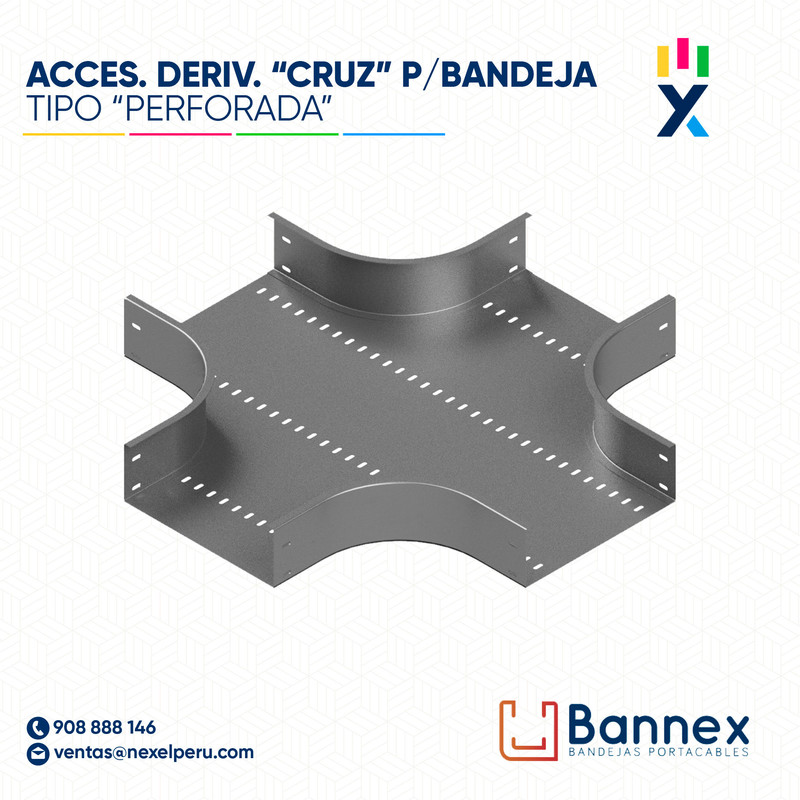 ACCES. DERIV. "CRUZ" TIPO "PERFORADA" 350x100MM 1.5MM C/TAPA INC. UNION BANNEX