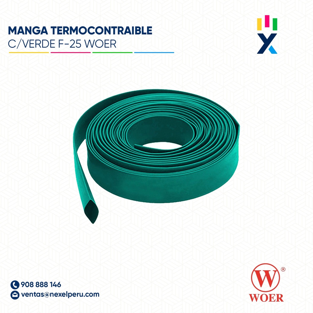 MANGA TERMOCONTRAIBLE C/VERDE F-25 WOER