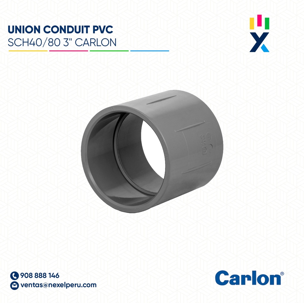 UNION CONDUIT PVC SCH40/80 3" CARLON