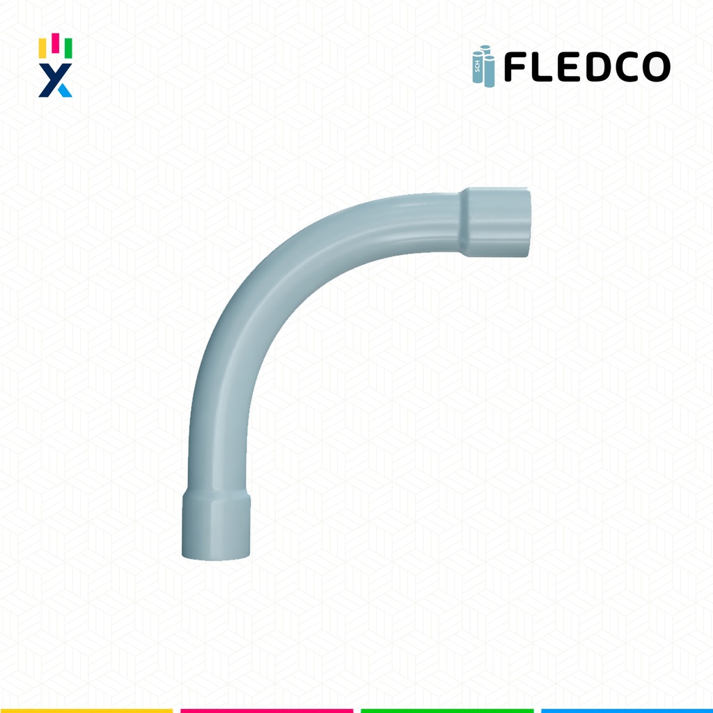 CURVA CONDUIT PVC 1" 90° SCH40 2 EXTR. UL651 UV PROT. FLEDCO 