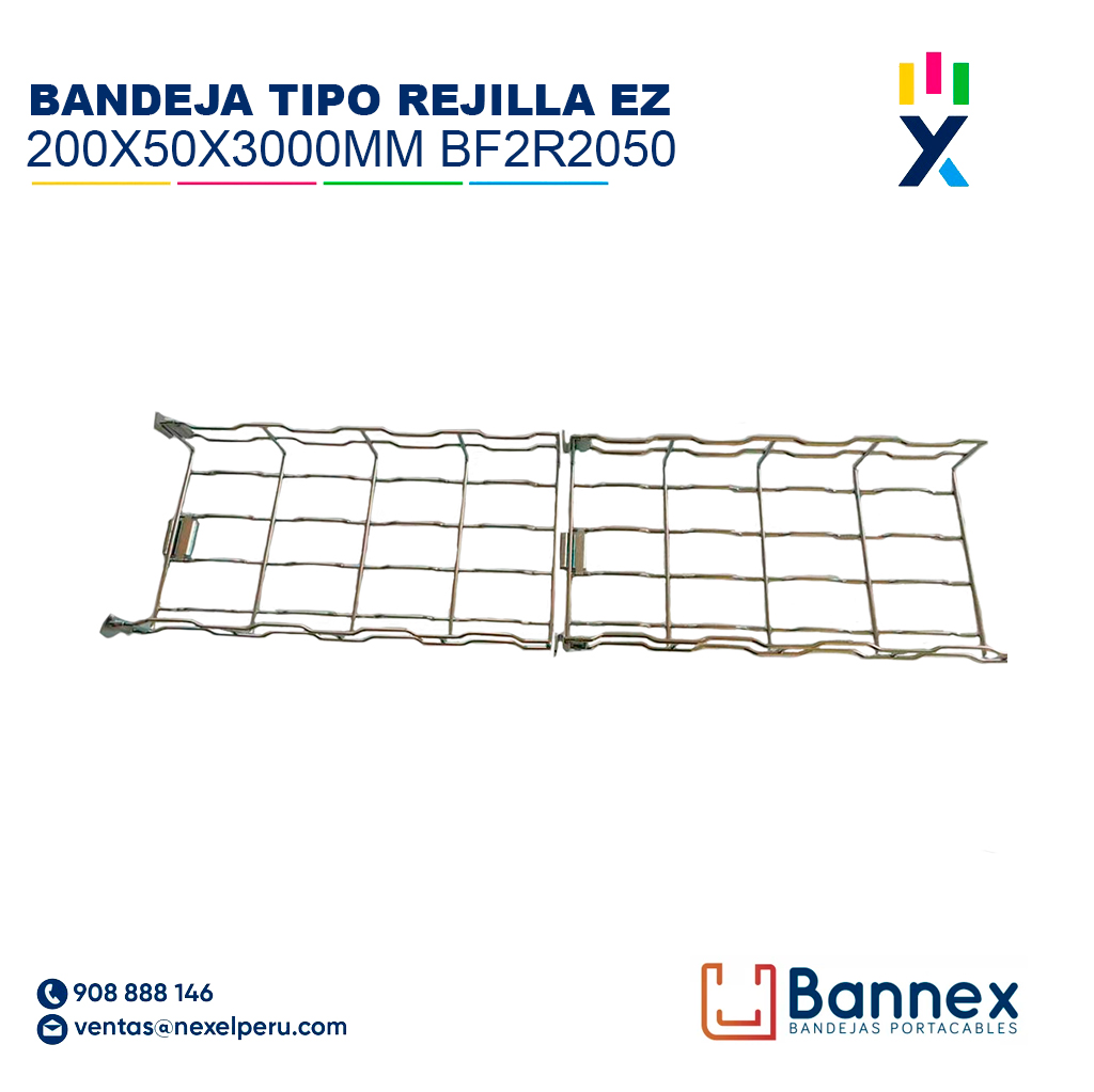 BANDEJA PORTACABLE TIPO REJILLA EZ 200X50X3000MM BF2R2050 BANNEX