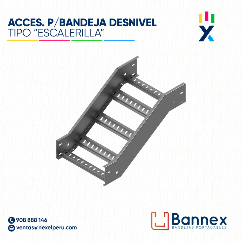 ACCES. "DESNIVEL"  TIPO "ESCALERILLA" 100x100MM 1.2MM C/TAPA INC. UNION BANNEX