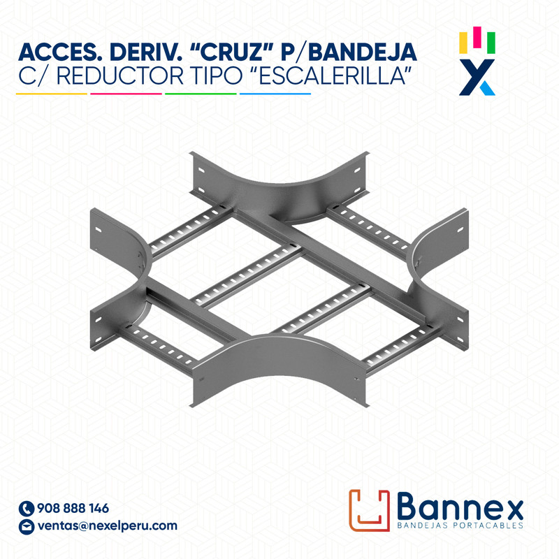 ACCES. DERIV. "CRUZ" C/ REDUCTOR TIPO "ESCALERILLA" 500x150MM 1.2MM C/TAPA INC. UNION BANNEX