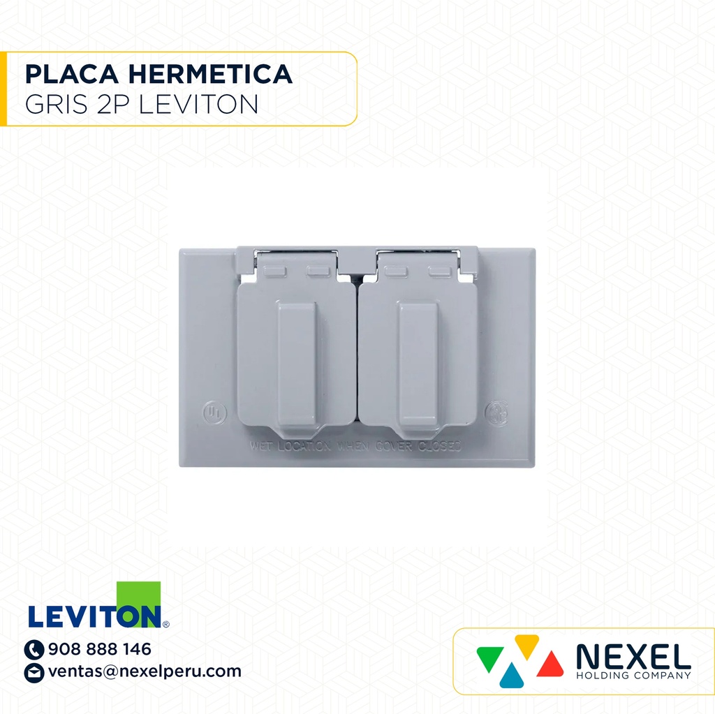 PLACA HERMETICA 2P LEVITON (SOLO MUESTRA)