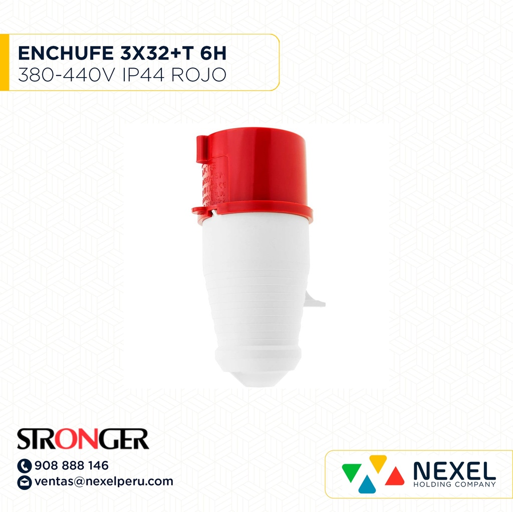 ENCHUFE 3X32+T 6H 380-440V COD MS-024 STRONGER