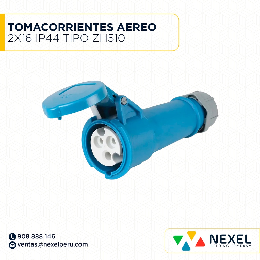 TOMACORRIENTES AEREO 2X16 IP44 TIPO ZH510 IMPORTADO