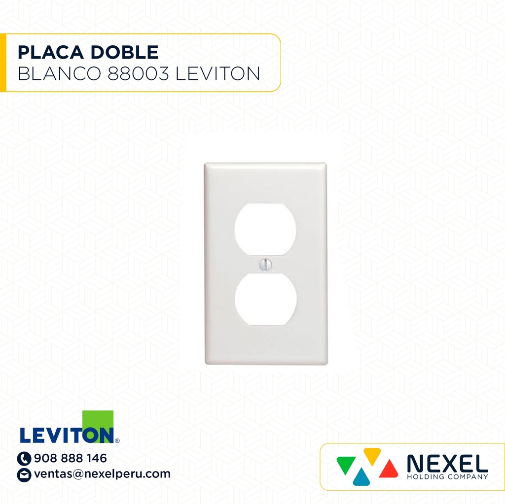 PLACA DOBLE BLANCO 88003 LEVITON