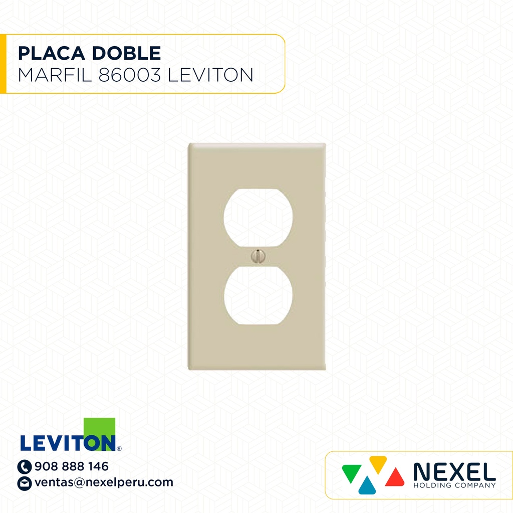 OUT- PLACA DOBLE MARFIL 86003 LEVITON