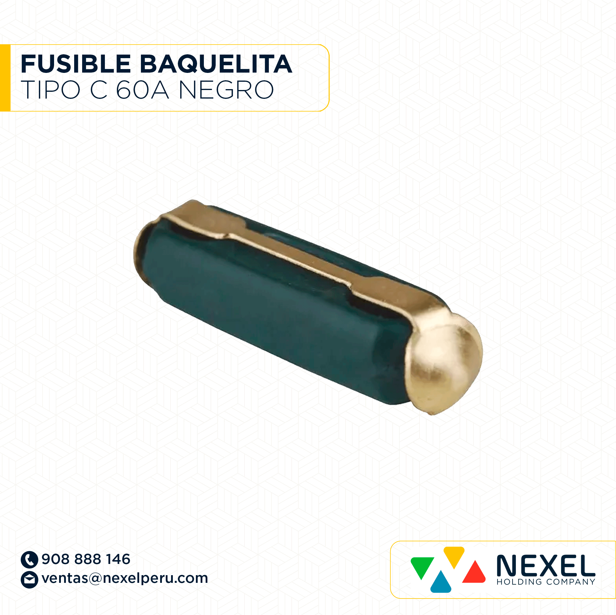 FUSIBLE BAQUELITA TIPO C 60A NEGRO STANDARD