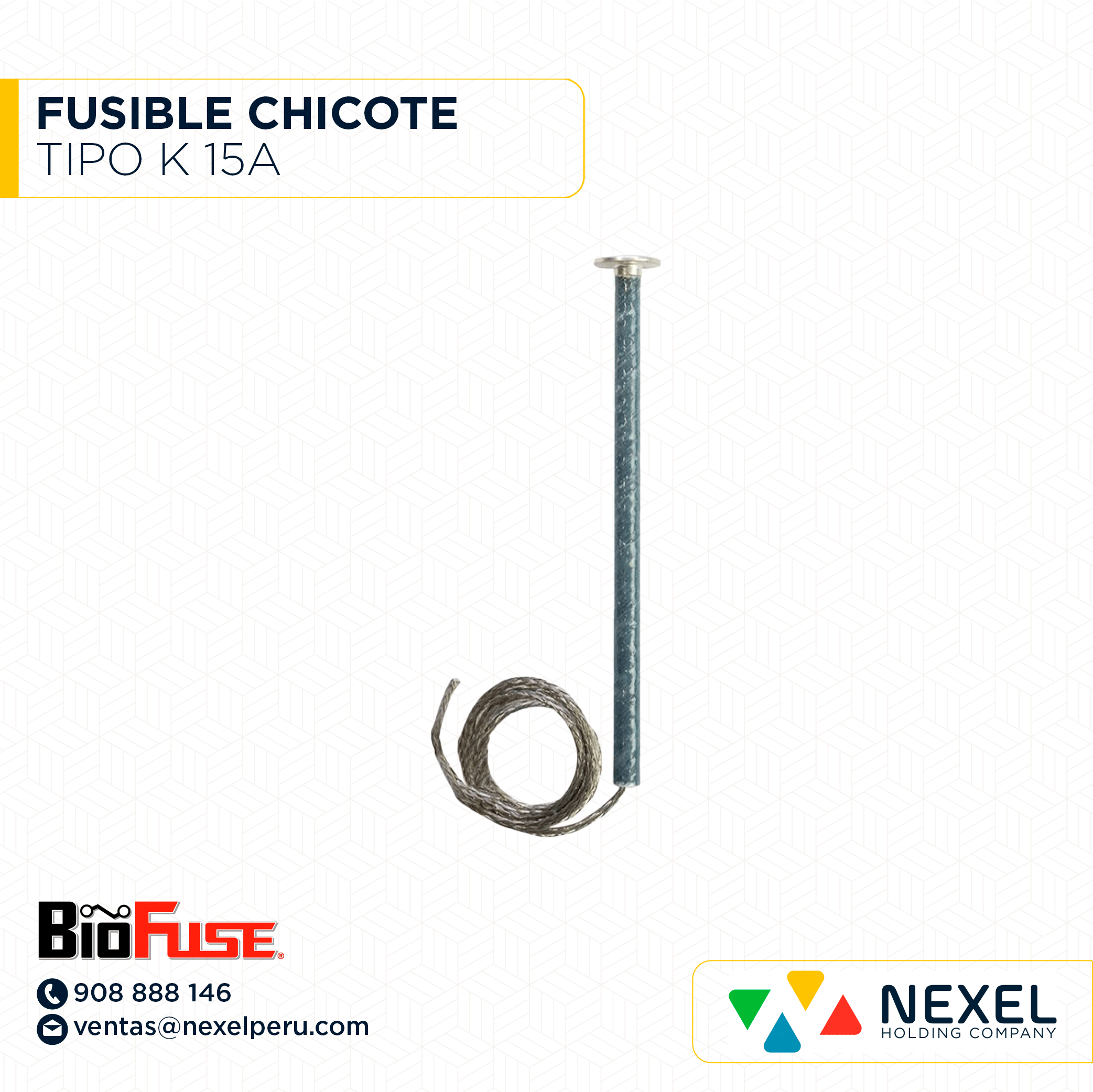 FUSIBLE CHICOTE TIPO K 15A BIFUSE