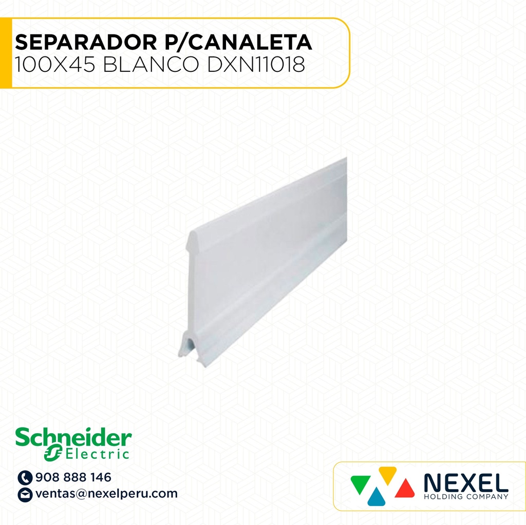 SEPARADOR P/CANALETA 100X45 BLANCO DXN11018 SCHNEIDER