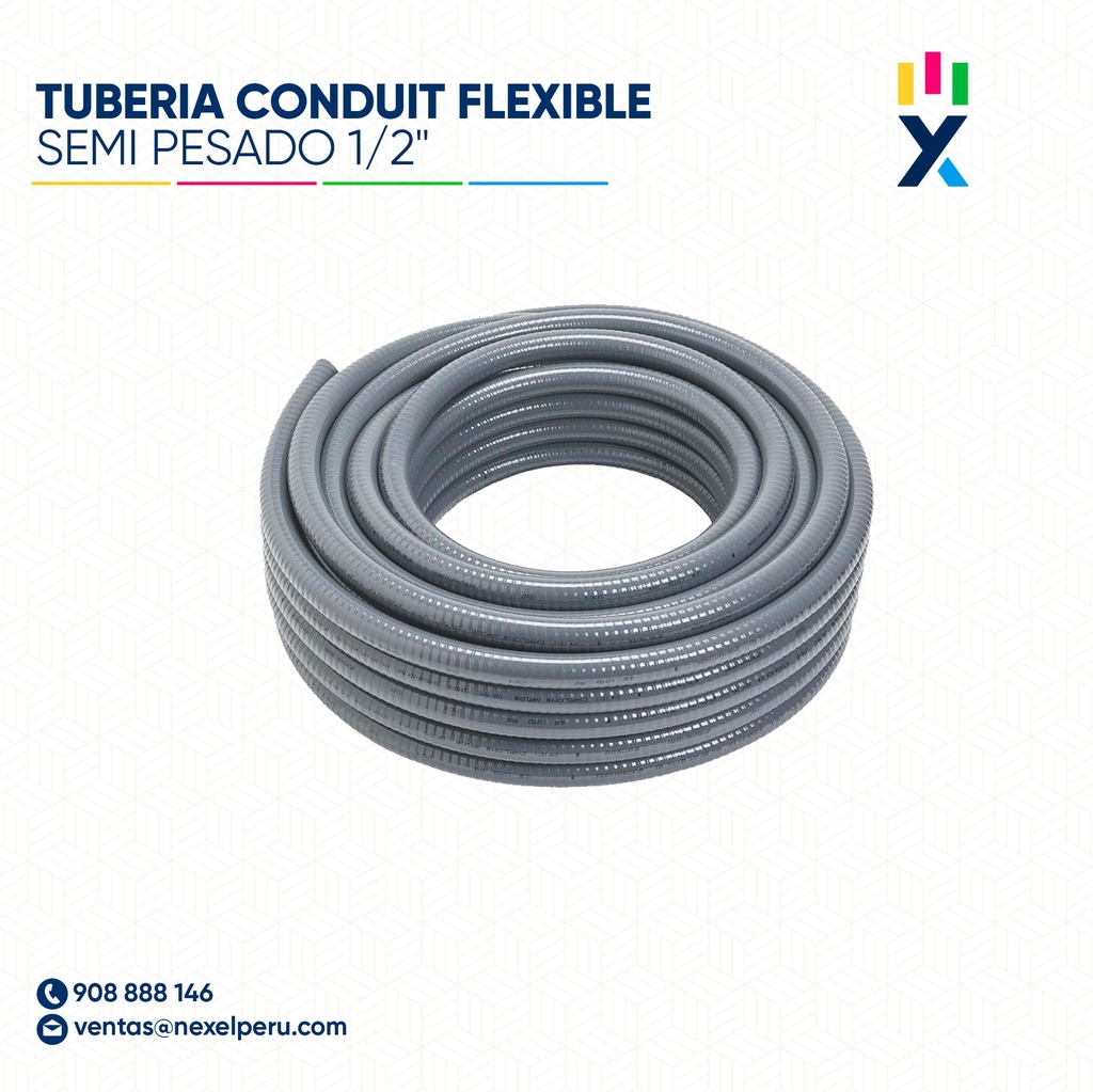 OUT- TUBERIA CONDUIT FLEXIBLE SEMI PESADO 1/2" STANDARD