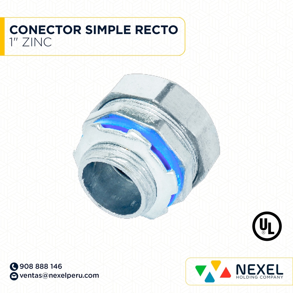 CONECTOR SIMPLE RECTO 1" ZINC STANDARD