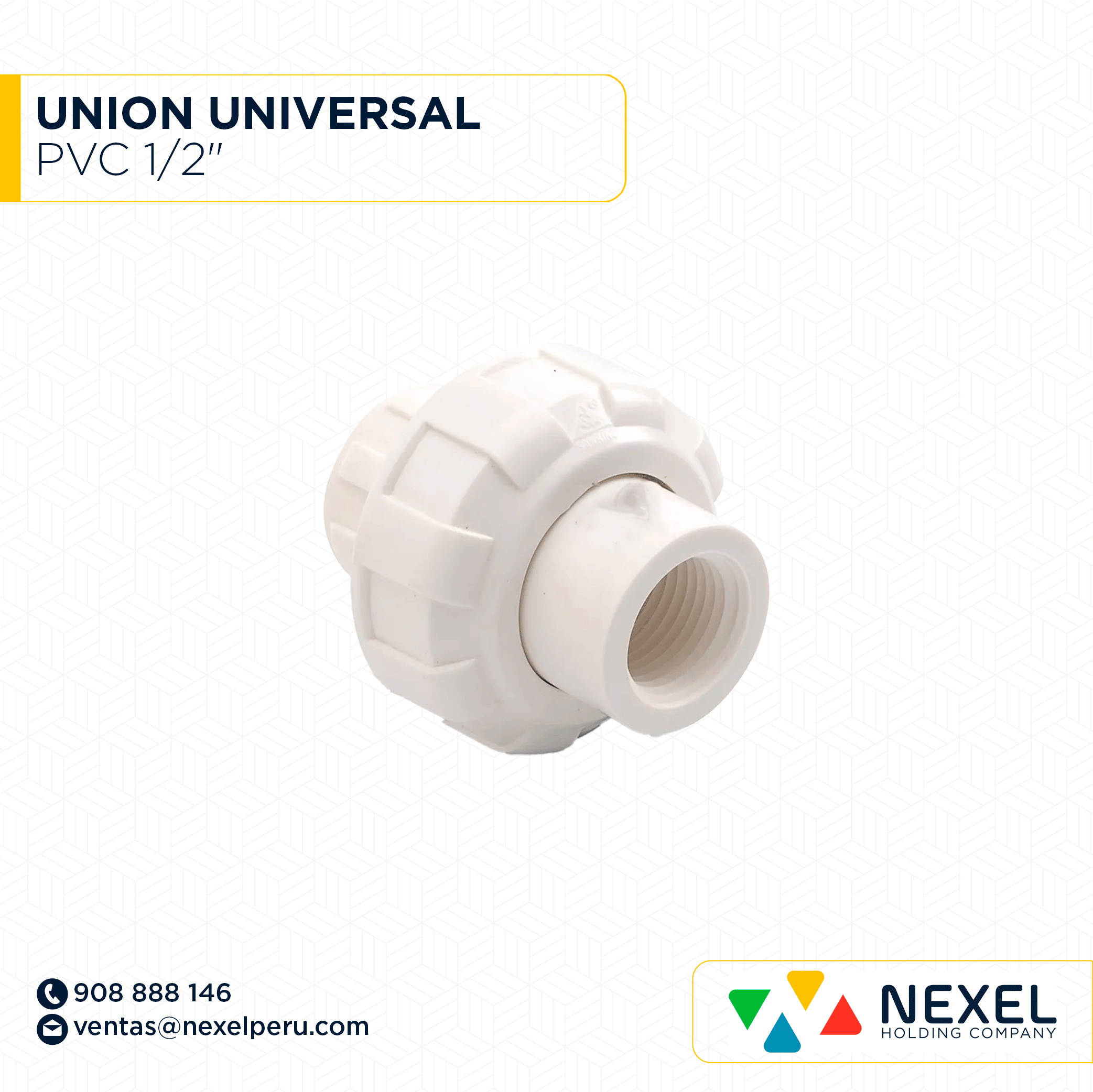 UNION UNIVERSAL PVC 1/2" STANDARD