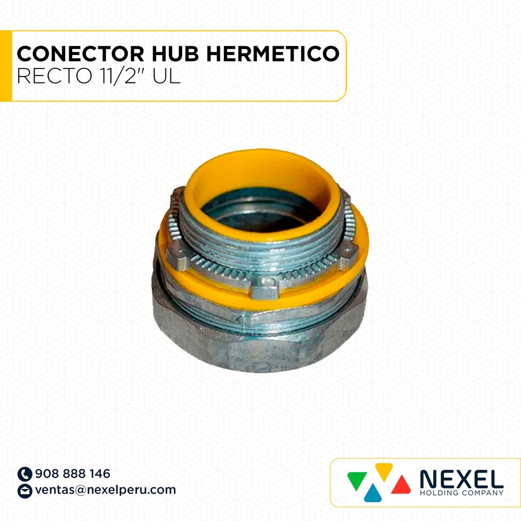 CONECTOR HUB HERMETICO RECTO 11/2" UL STANDARD