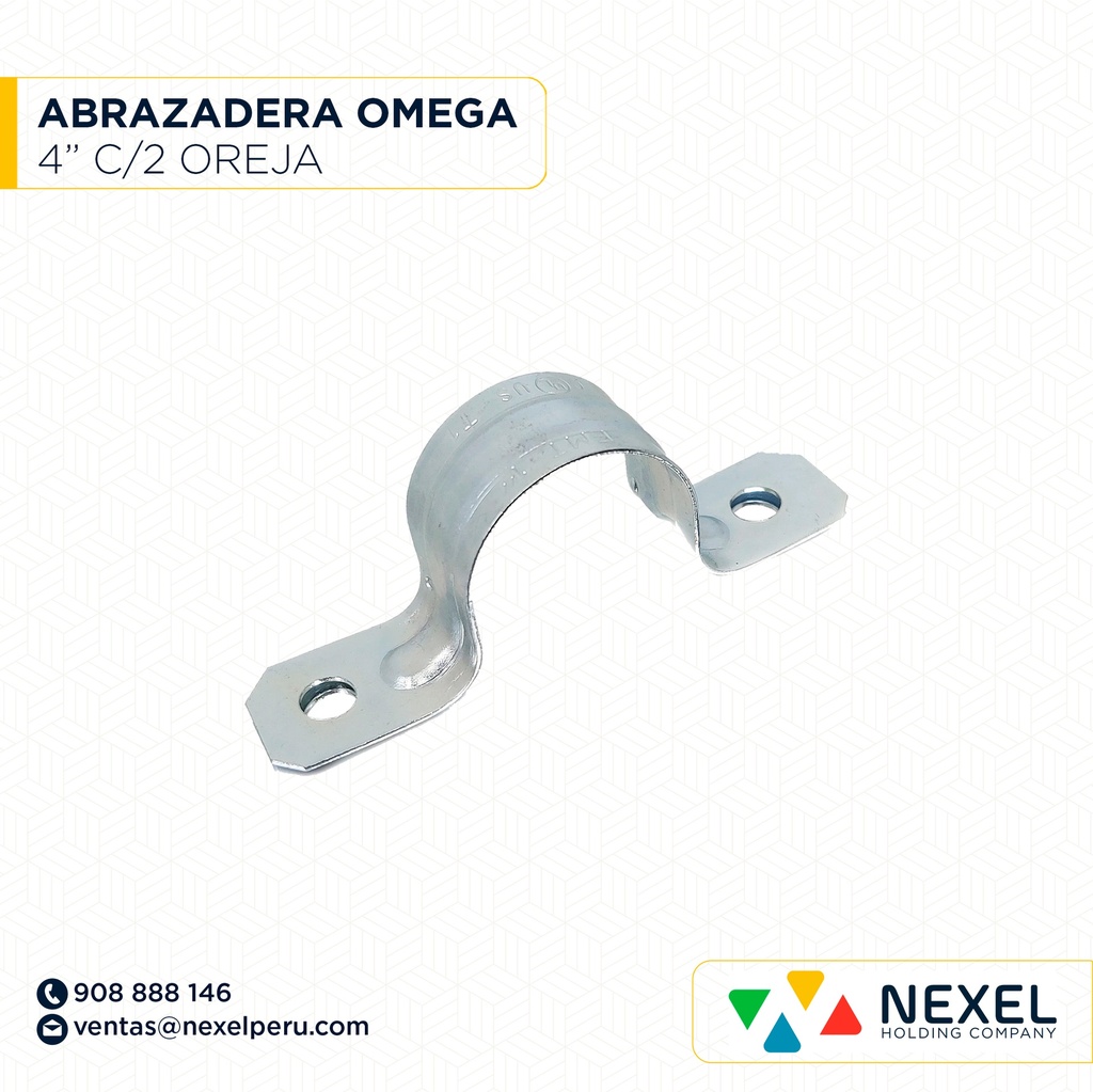 ABRAZADERA OMEGA 4" C/2 OREJAS STANDARD