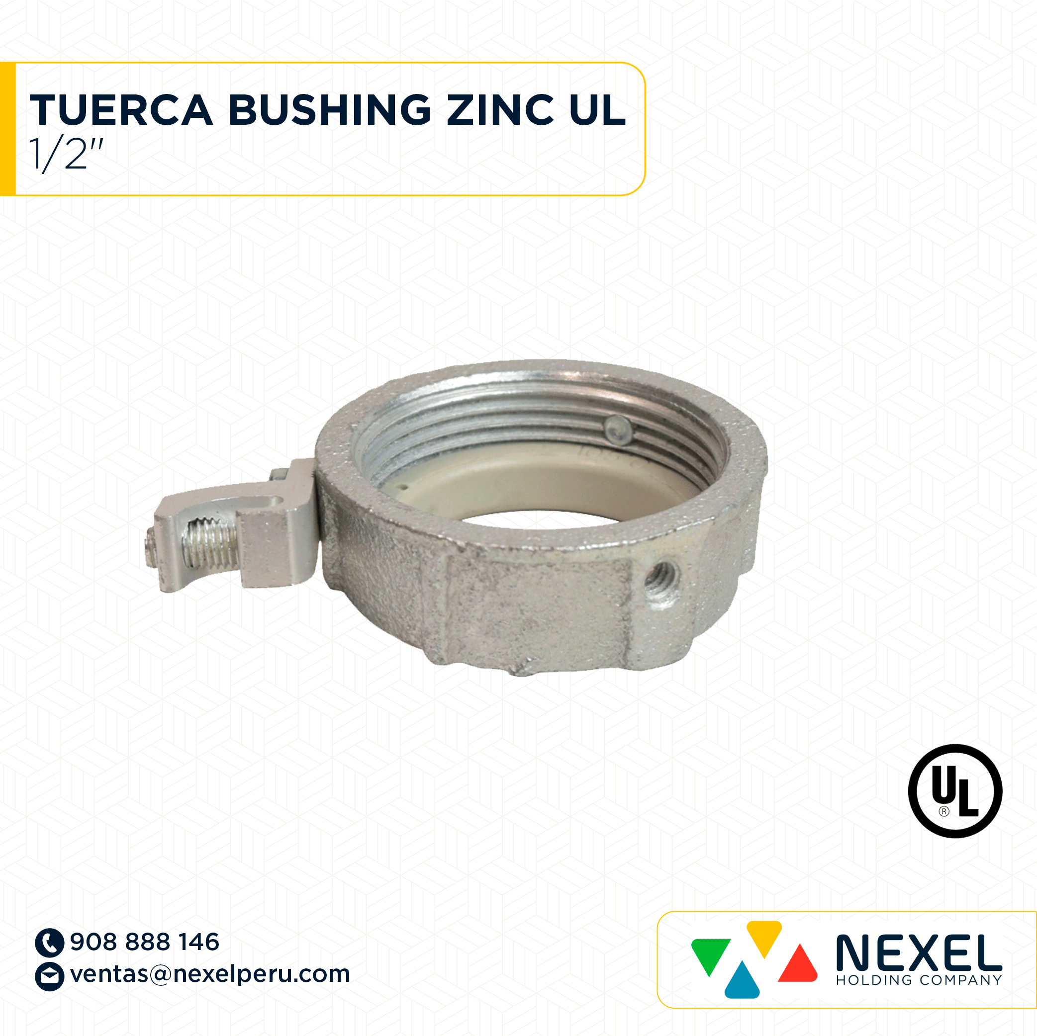 TUERCA BUSHING 1/2" ZINC UL STANDARD