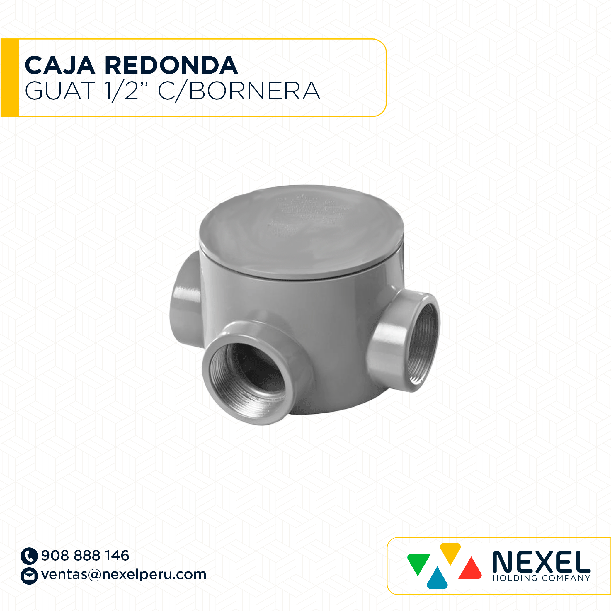 CAJA REDONDA ANTIEXPLOSIVO GUAT 1/2" C/BORNERA STANDARD