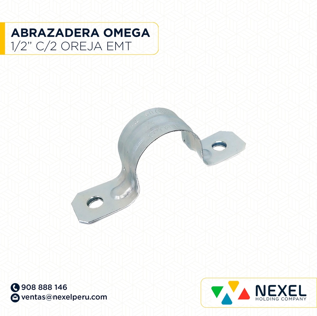 ABRAZADERA OMEGA 1/2" C/2 OREJA EMT NACIONAL