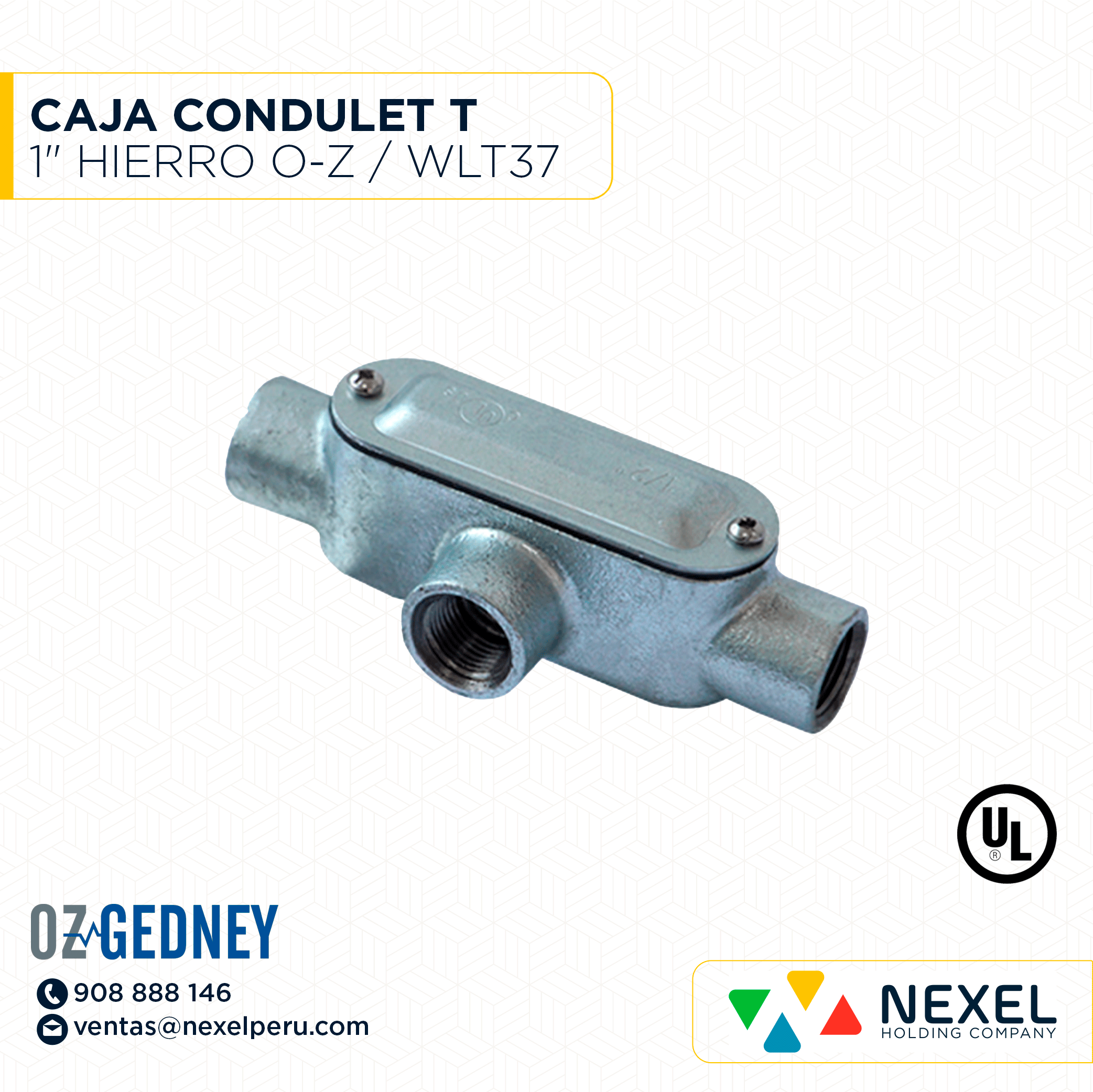 CAJA CONDULET T 1" HIERRO O-Z / WLT37 GEDNEY