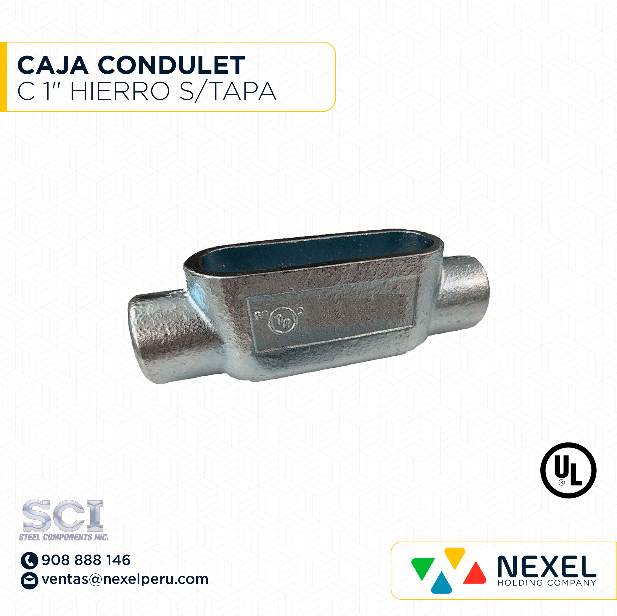CAJA CONDULET C 1" HIERRO S/TAPA SCI