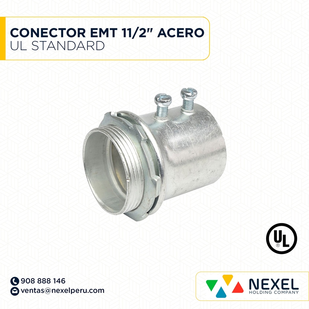 CONECTOR EMT 11/2" ACERO UL STANDARD