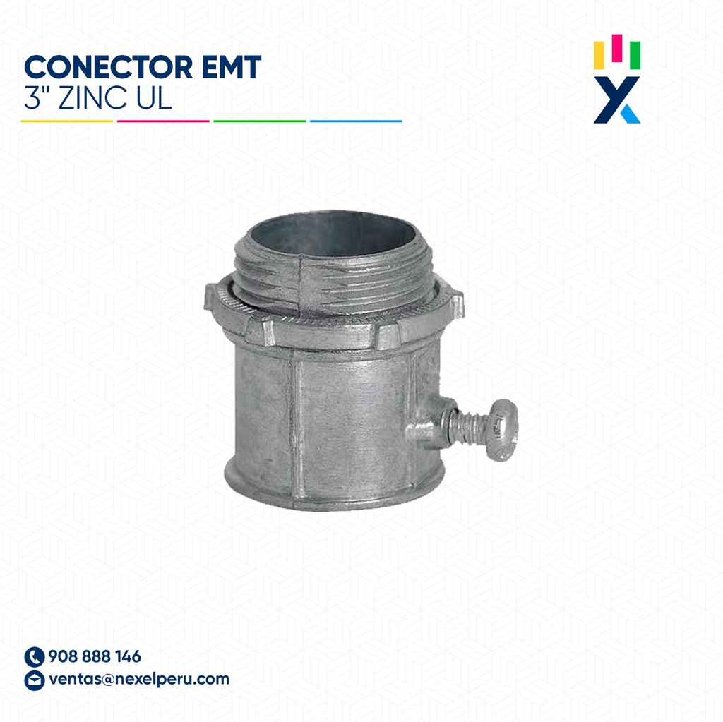 CONECTOR EMT 3" ZINC UL STANDARD