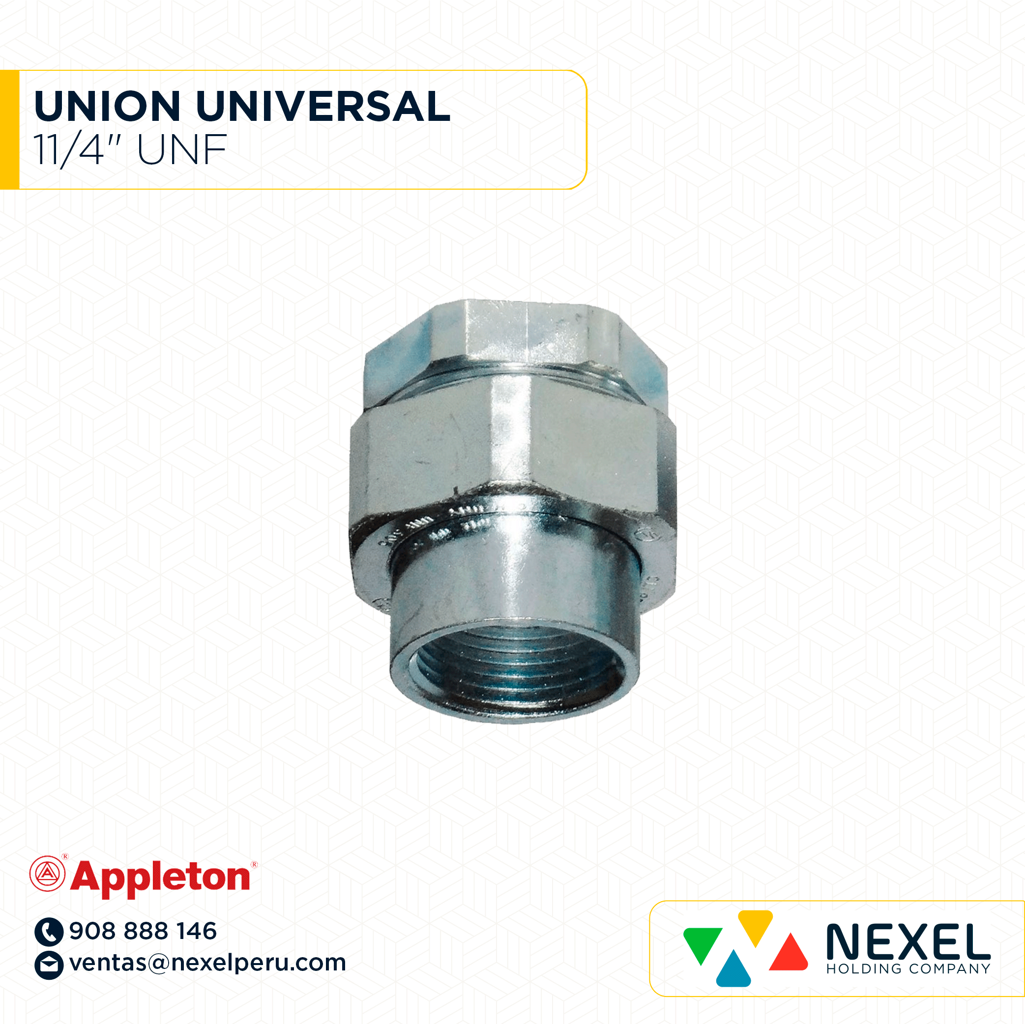 UNION UNIVERSAL 11/4" UNF APPLETON