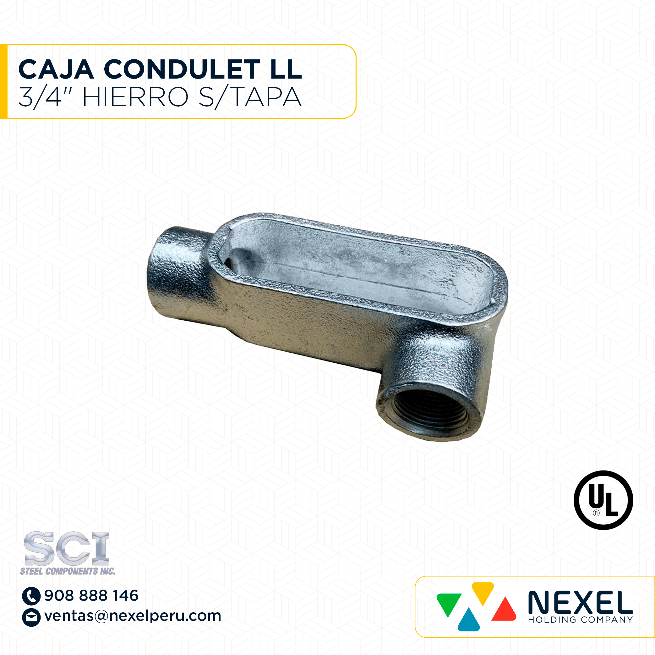 CAJA CONDULET LL 3/4" HIERRO S/TAPA SCI