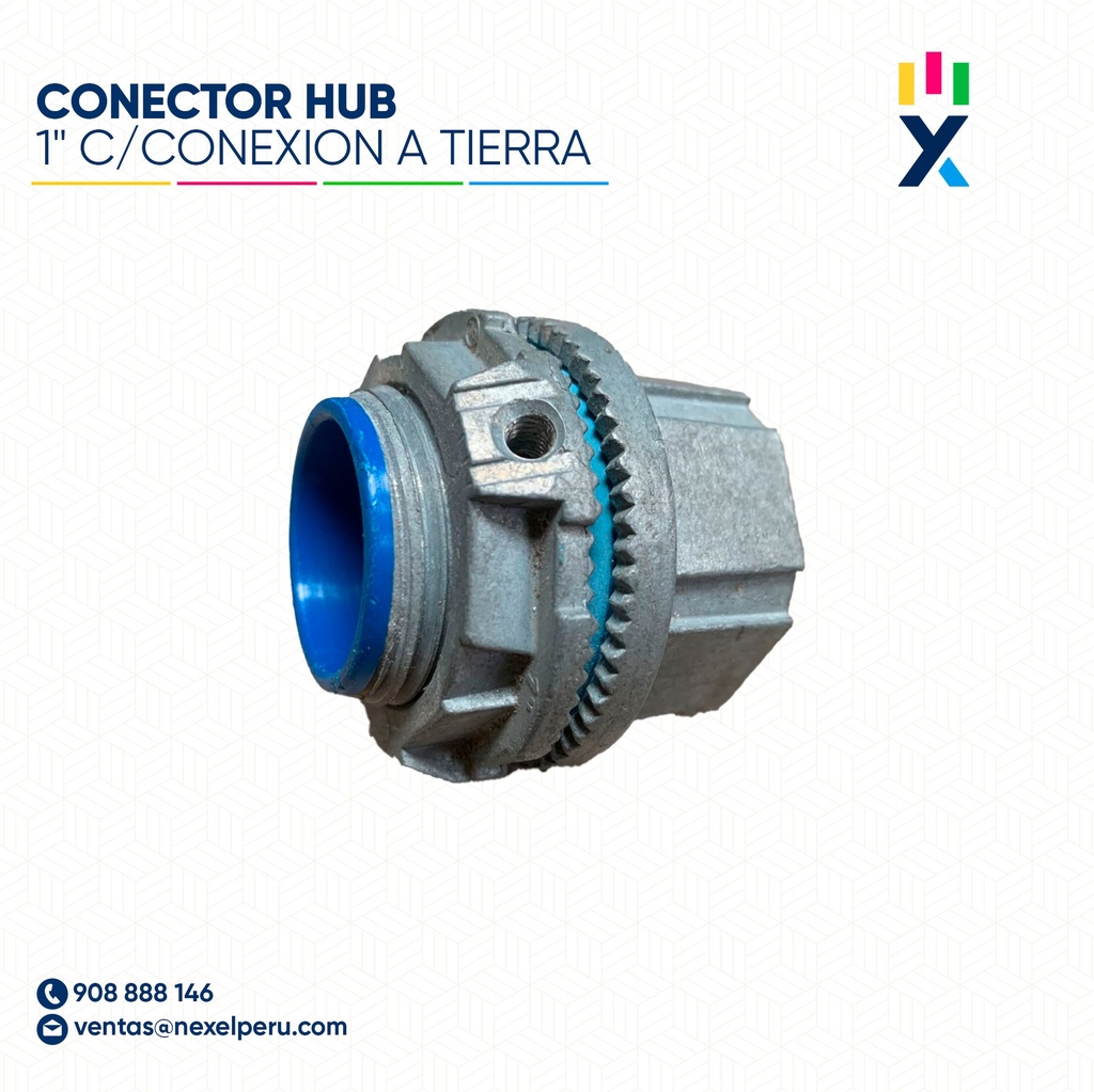CONECTOR HUB 1" CON LINEA TIERRA STANDARD