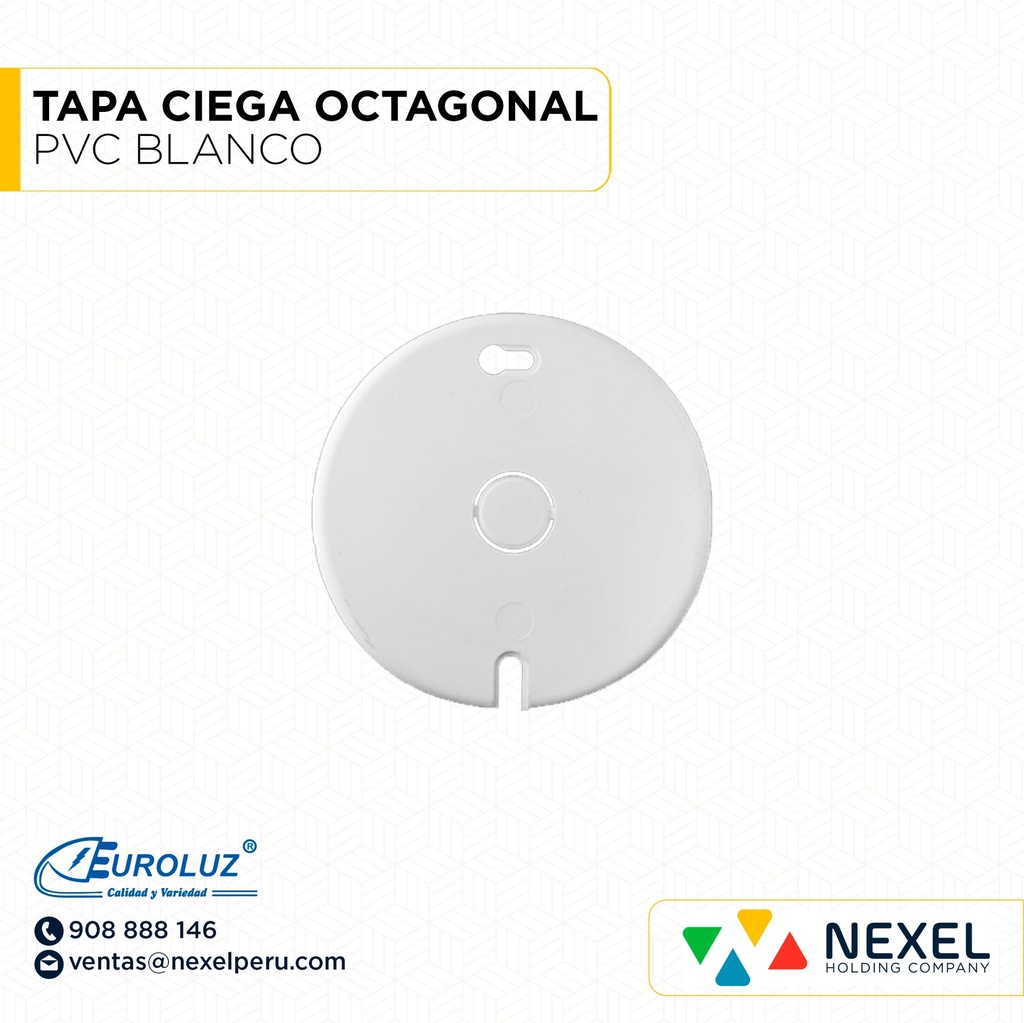 TAPA CIEGA OCTAGONAL PVC BLANCO EUROLUZ