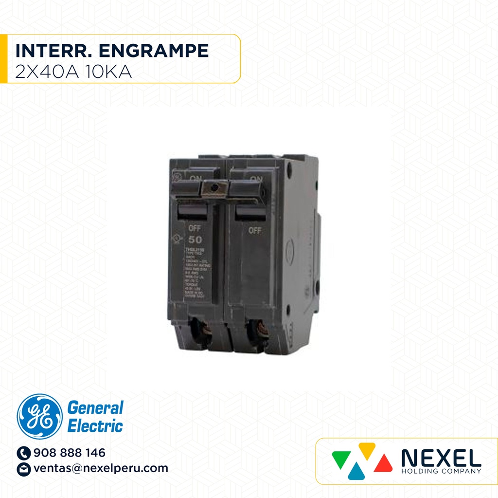 INTERRUPTOR ENGRAMPE 2X40 10KA GENERAL ELECTRIC (OUTLET)
