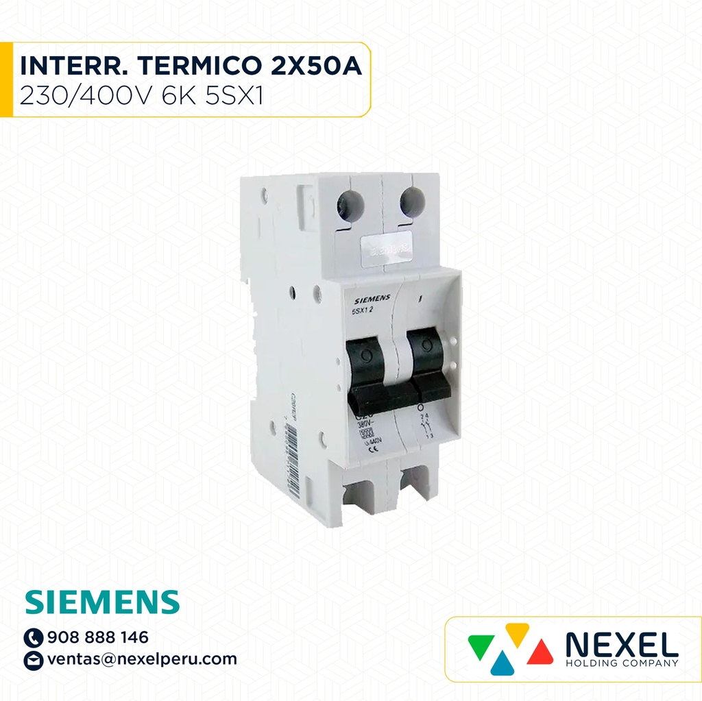 INTERR. TERMICO 2X50A 380/440V 10KA 5SX1 SIEMENS