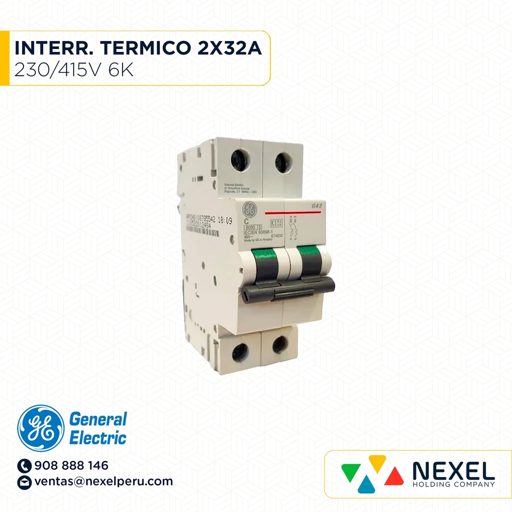 INTERR. TERMICO 2X40A 230/400V 6K DG62C40 GENERAL ELECTRIC