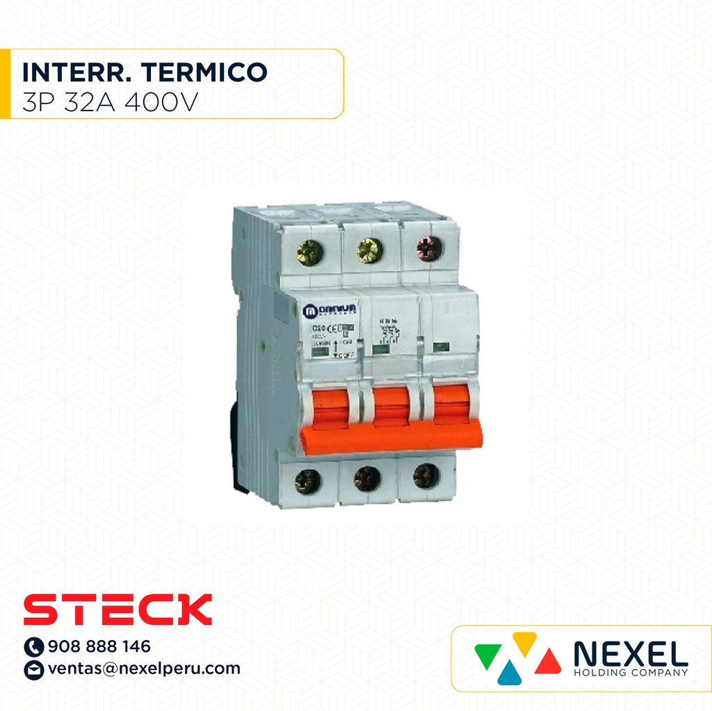 INTERRUPTOR TERMICO 3P 32A RIEL DIN 400V OMNIUM