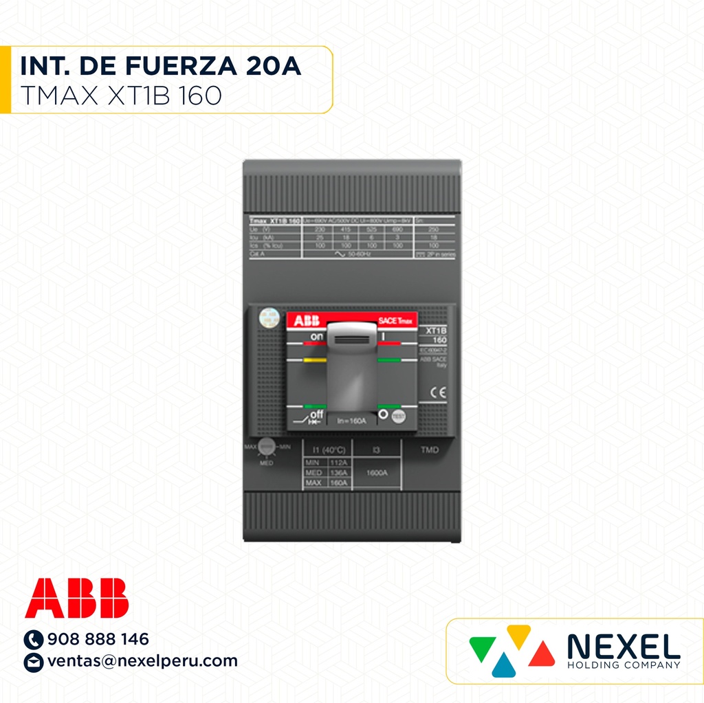 OUT-INT. DE FUERZA 20A TMAX XT1B 160 ABB
