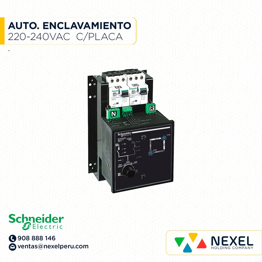 AUTOMATISMO ENCLAVAMIENTO 220-240VAC C/PLACA P/INTERRUPTOR AUT 29472 SCHNEIDER