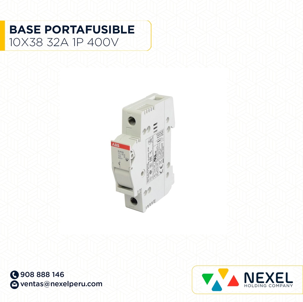 BASE PORTAFUSIBLE E91/32 10X38 32A 1P 400V ABB
