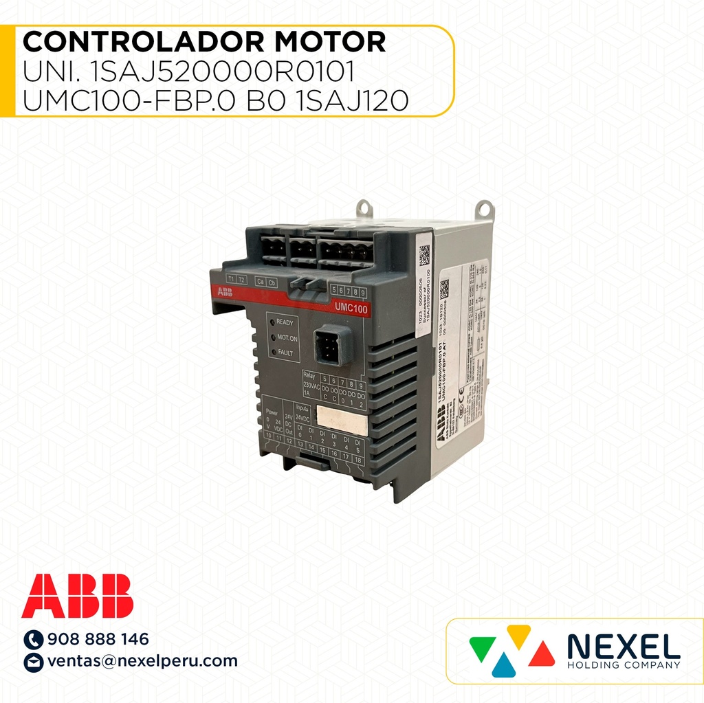 CONTROLADOR DE MOTOR UNIVERSAL 1SAJ520000R0101 UMC100-FBP.0 B0 1SAJ120 ABB