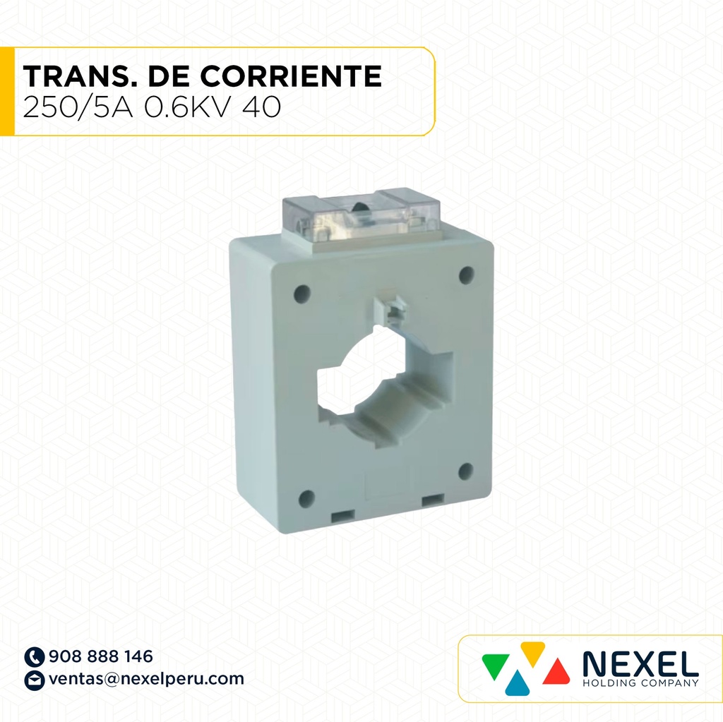 TRANSFORMADOR DE CORRIENTE 250/5A 0.6KV 40 TMG