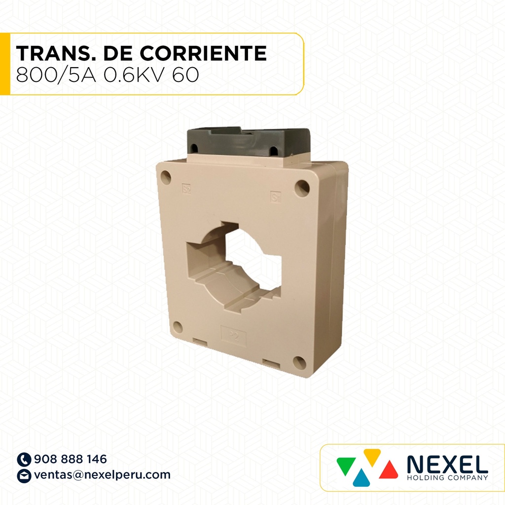 OUT- TRANSFORMADOR DE CORRIENTE 800/5A 0.6KV 60 TMG